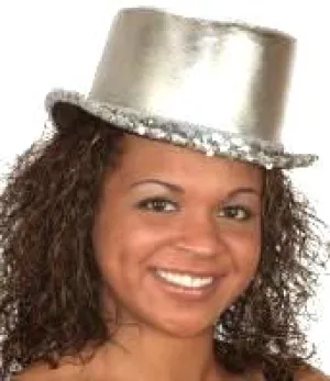 Lamé Top Hat w/Sequin Trim