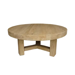 Lawrence Round Reclaimed Wood Coffee Table - Natural