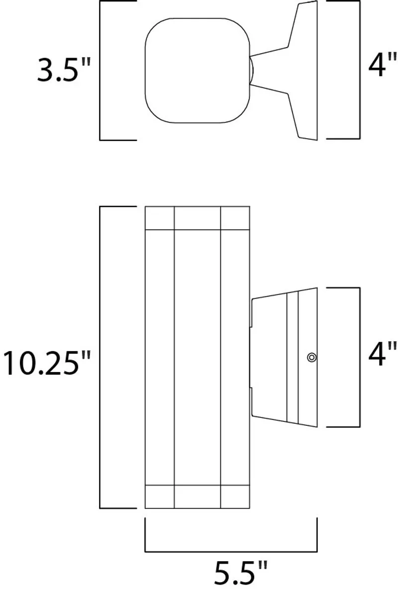 Lightray 10.25" High 2 Light Outdoor Wall Sconce in Brushed Aluminum