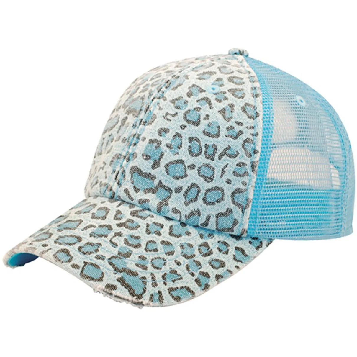 Low Profile Soft Structured Canvas Leopard Animal Print Trucker Hat