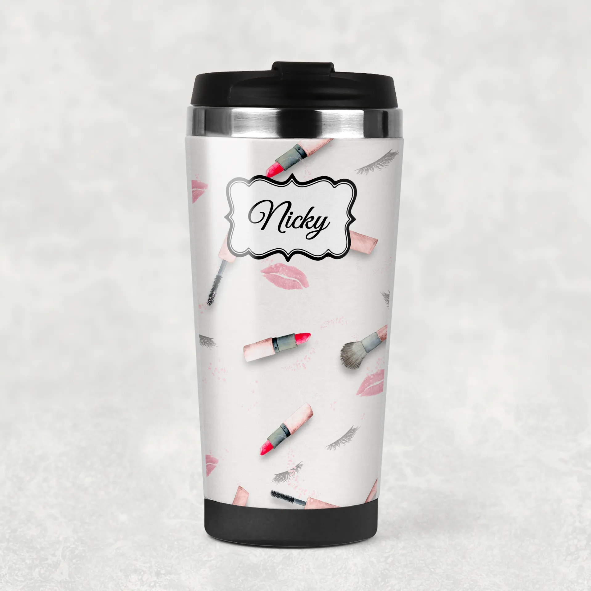 Makeup Watercolour Personalised 420ml Travel Mug