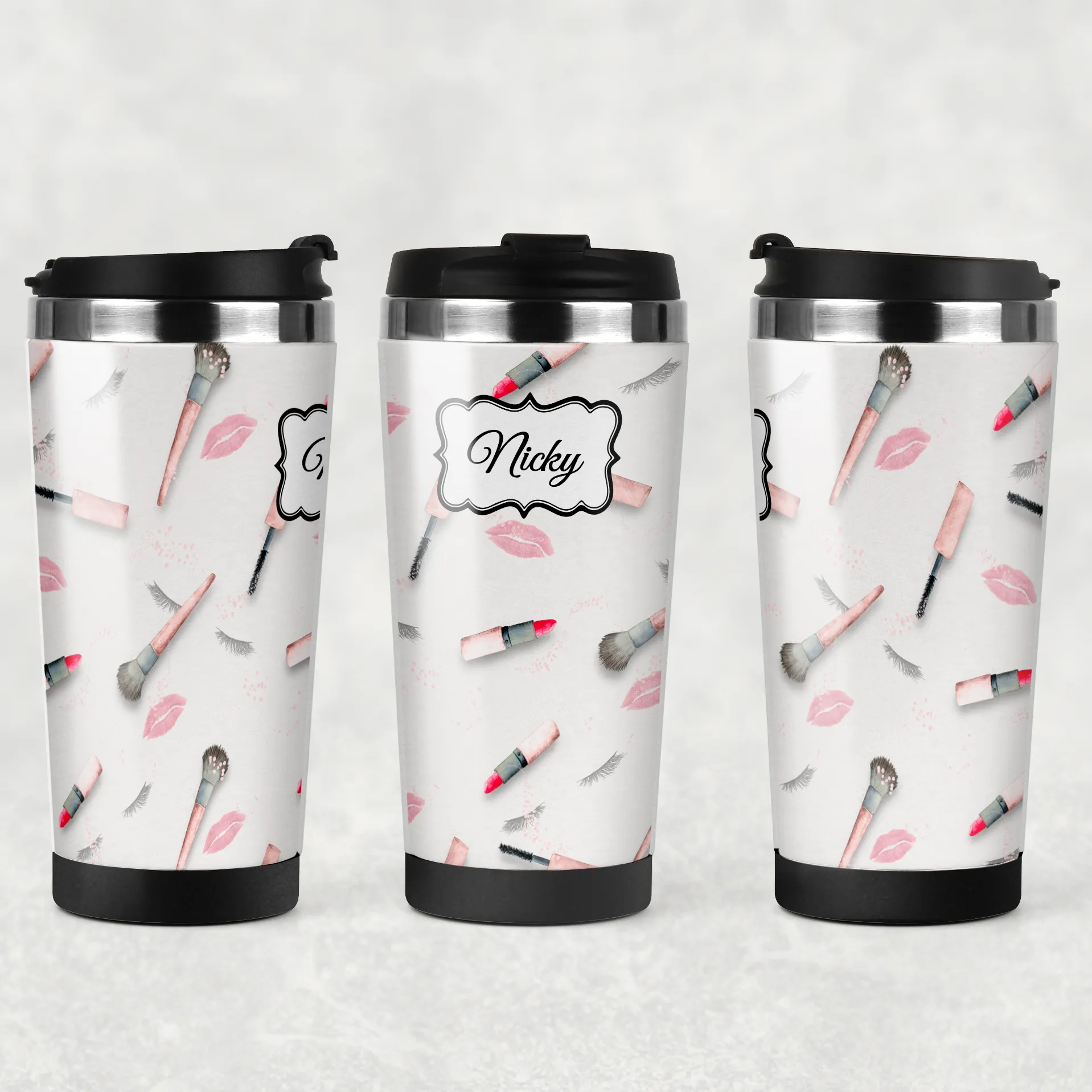 Makeup Watercolour Personalised 420ml Travel Mug