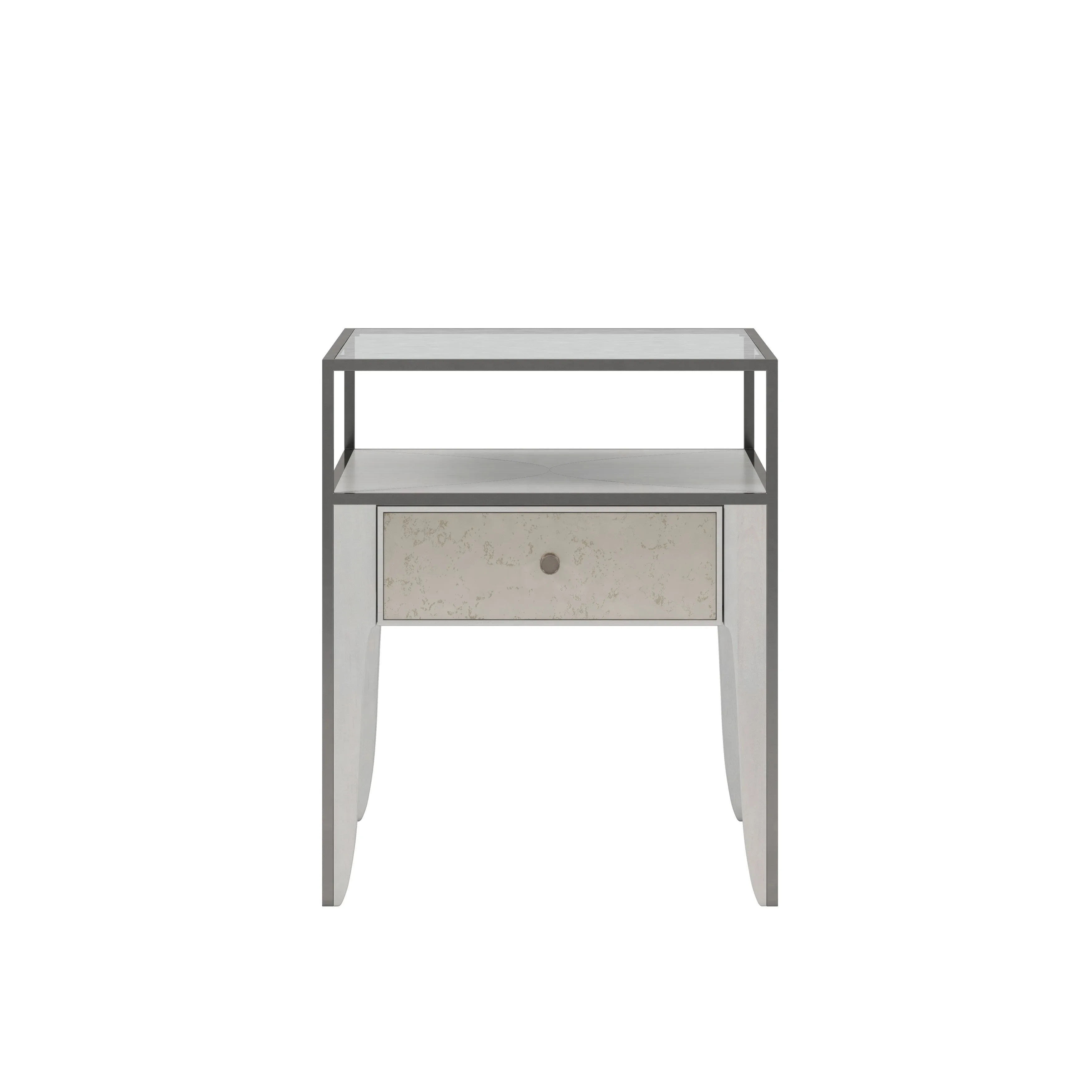 MEZZANINE Dove Grey Wood End Table