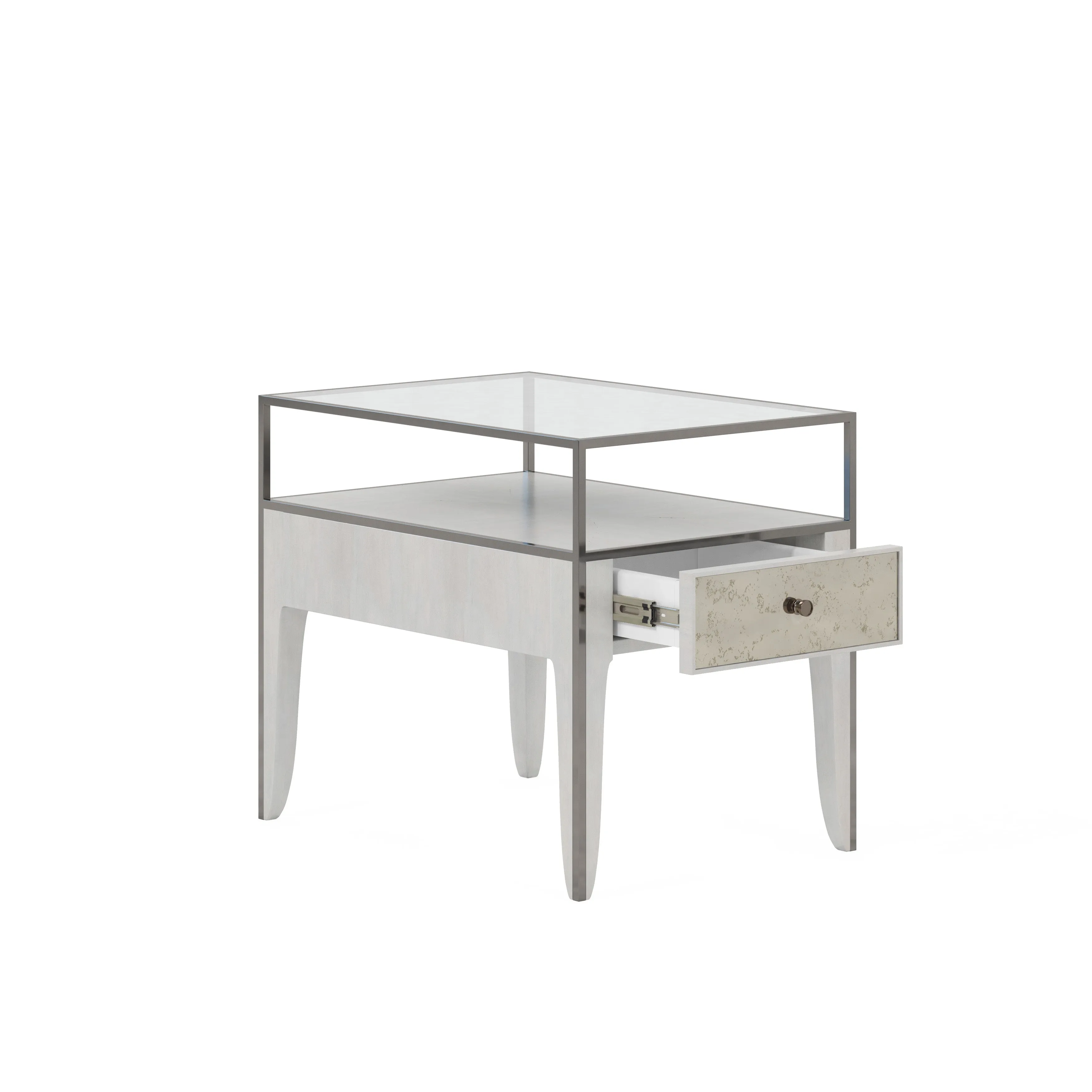 MEZZANINE Dove Grey Wood End Table