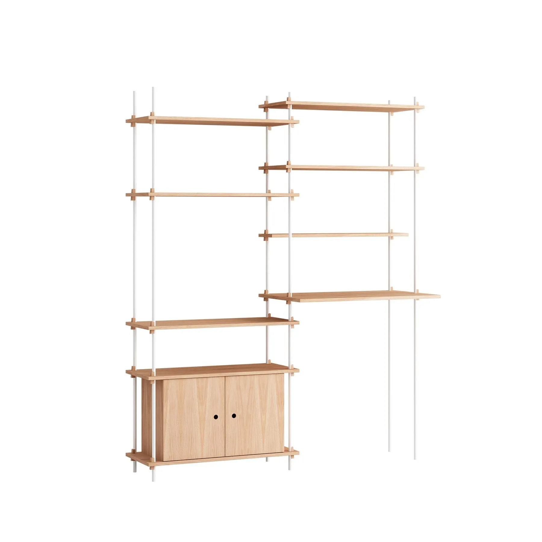 MOEBE double shelving system with cabinet