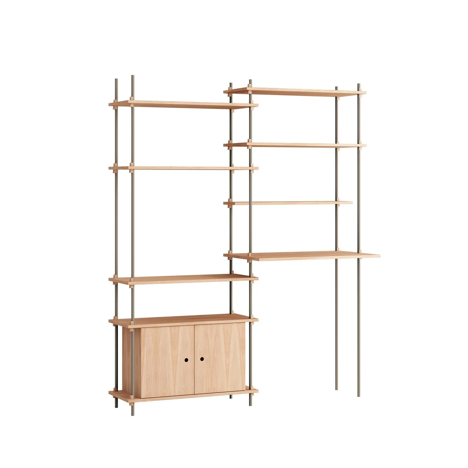 MOEBE double shelving system with cabinet