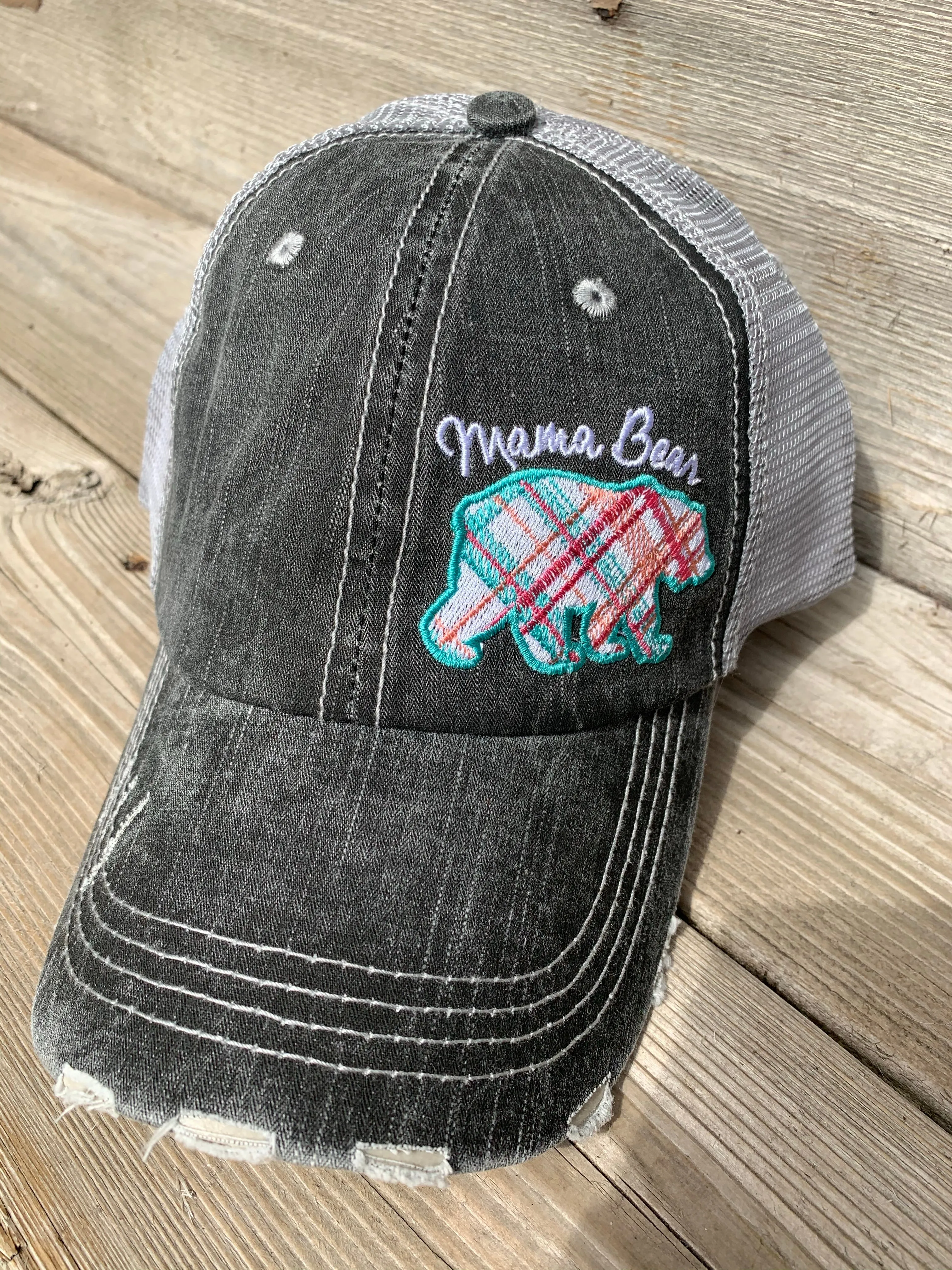 Mom hats Mom hair dont care Embroidered trucker womens baseball caps Teal pink heart