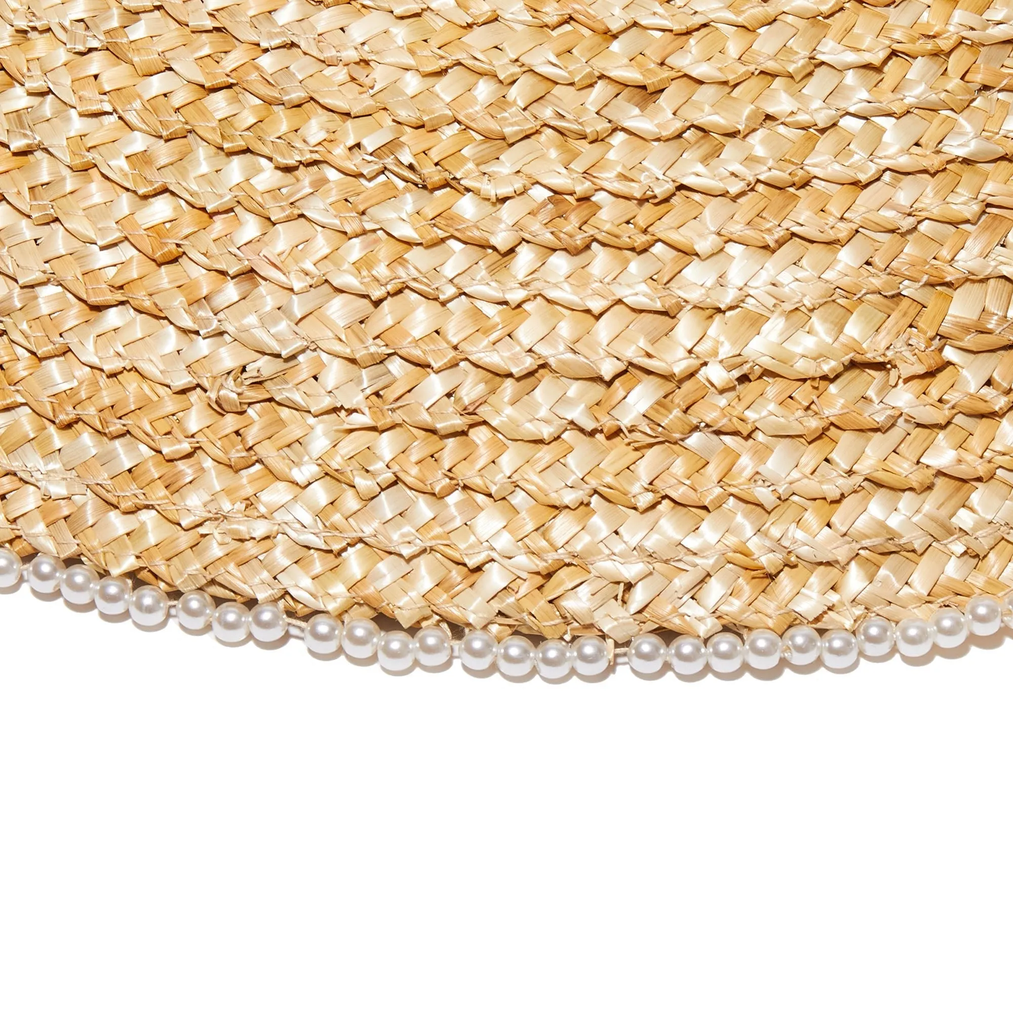 NATURAL PEARL EDGE STRAW HAT