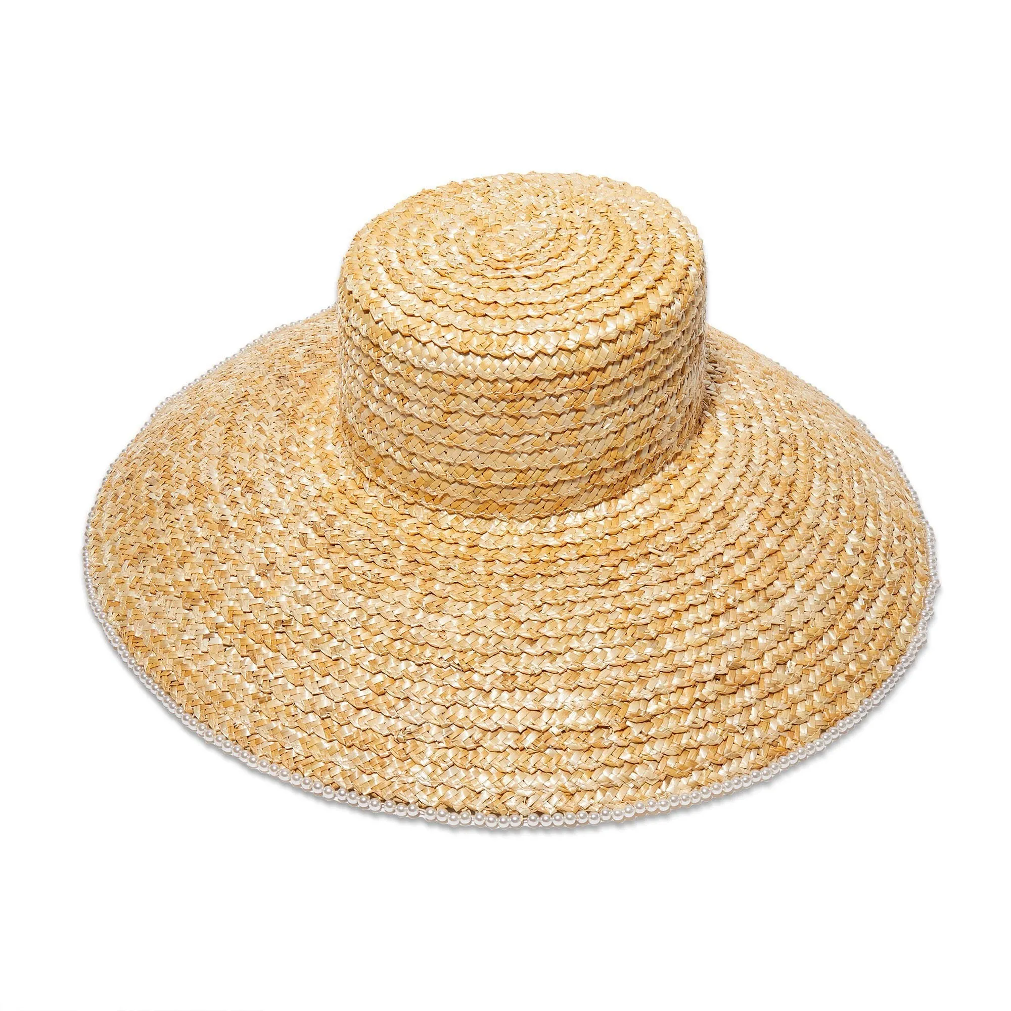 NATURAL PEARL EDGE STRAW HAT