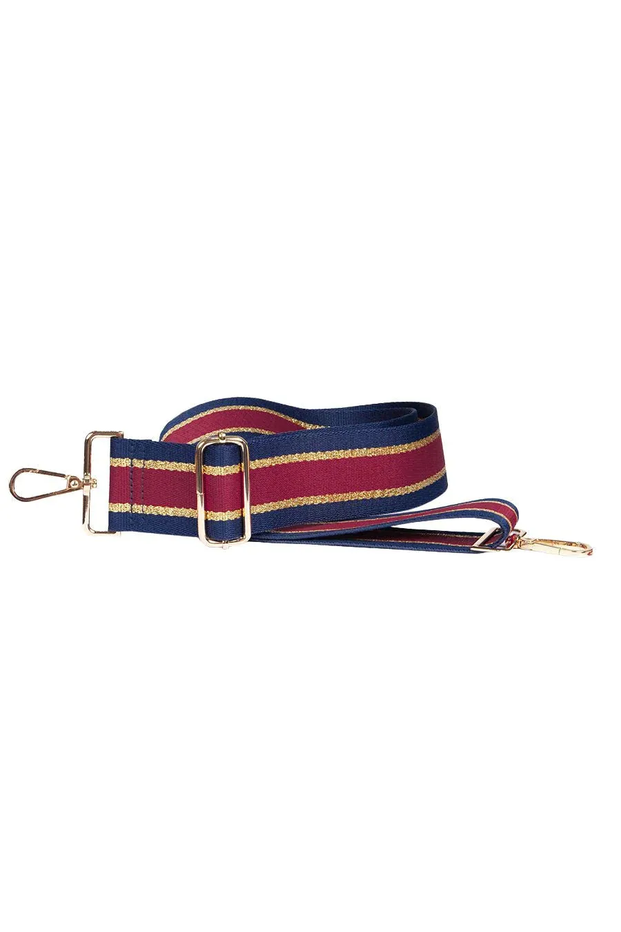 Navy Blue & Red Striped Bag Strap