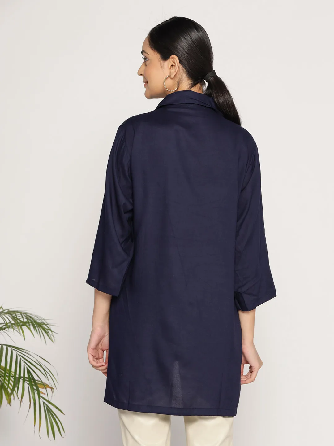 Navy Rayon ShirtTop - Bleunuit