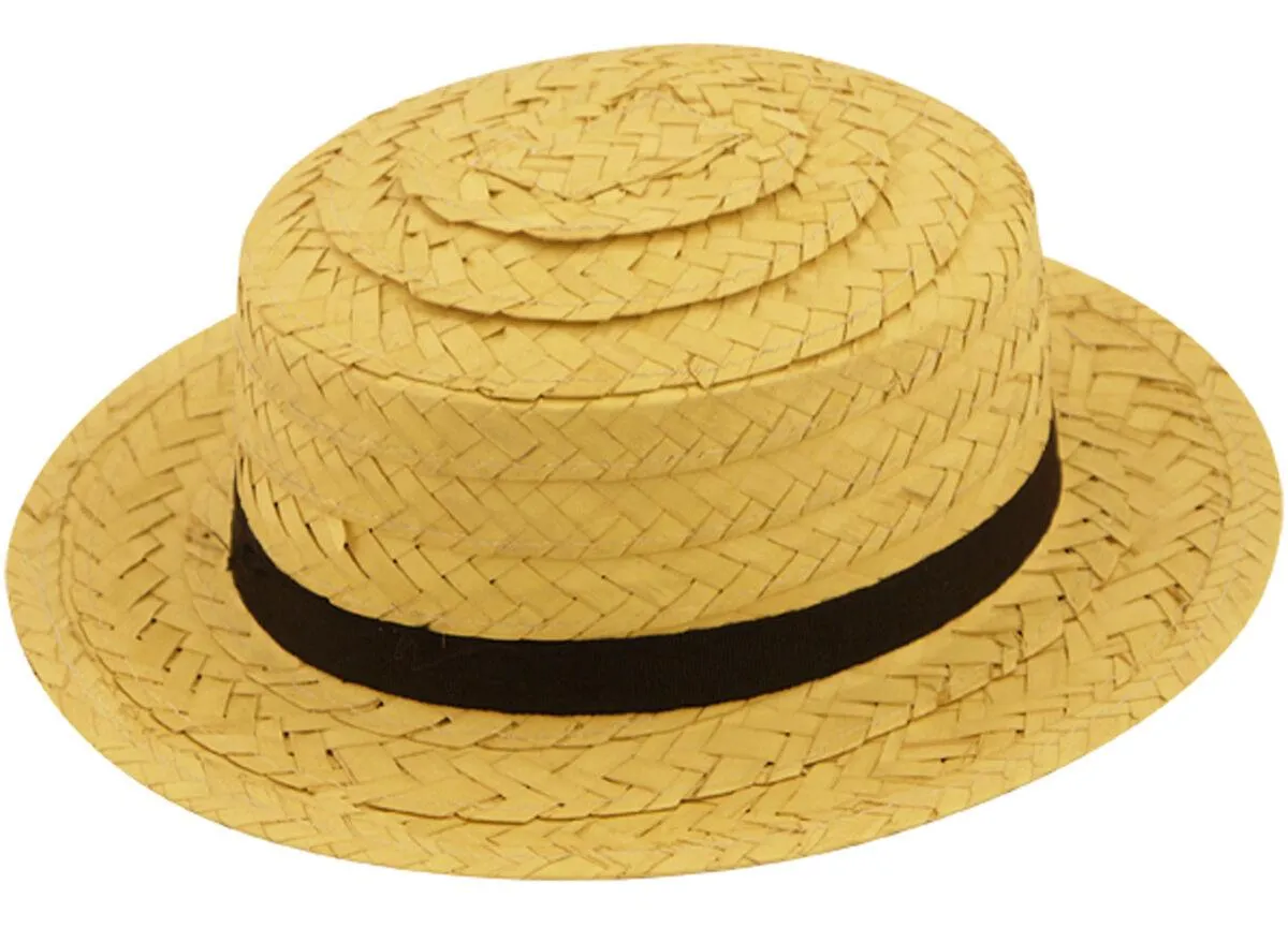 New Adults Straw Boater Hat Fancy Dress Costume Boat Hat