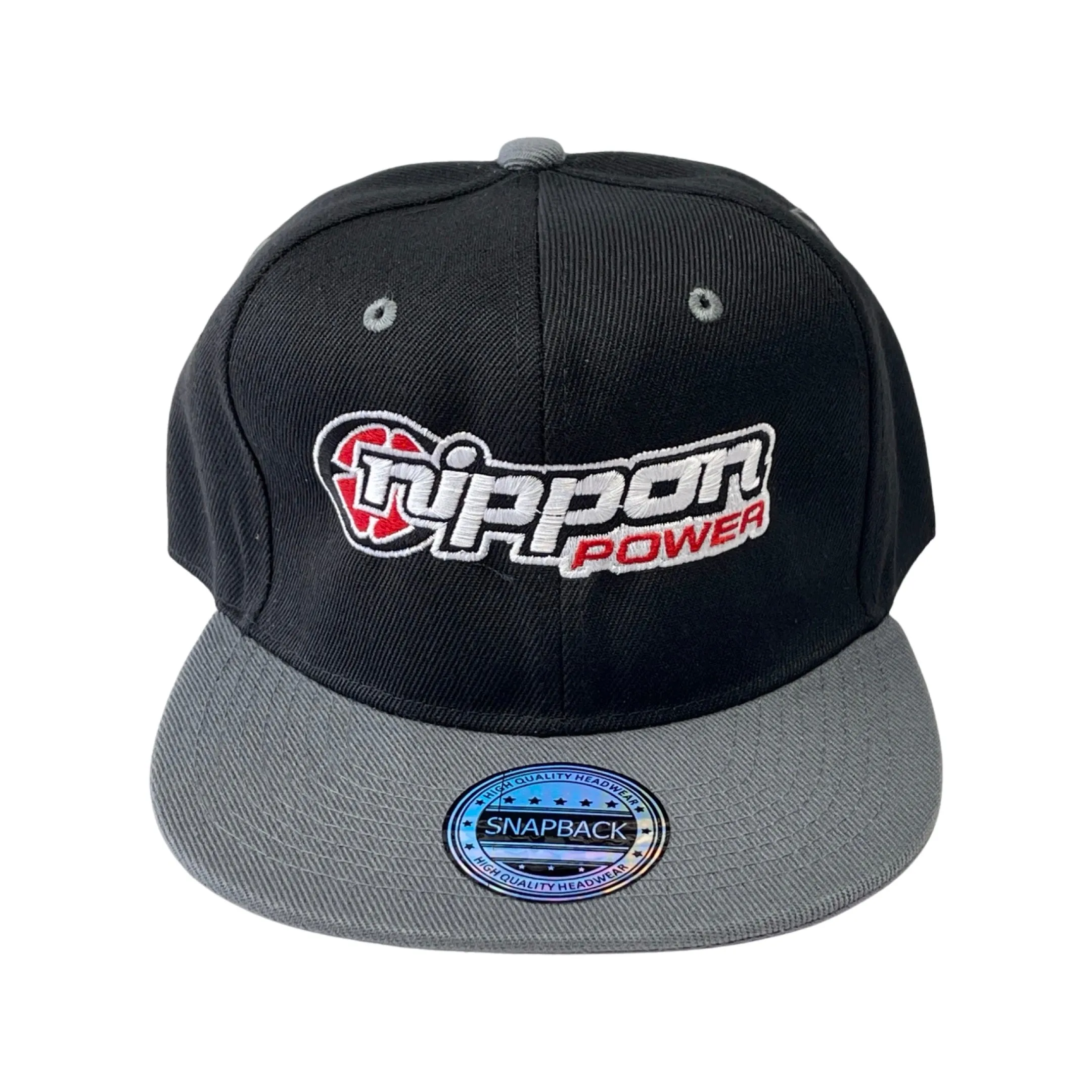 Nippon Power Logo Snap Back Cap - BLACK w/ GRAY BILL - CAP004