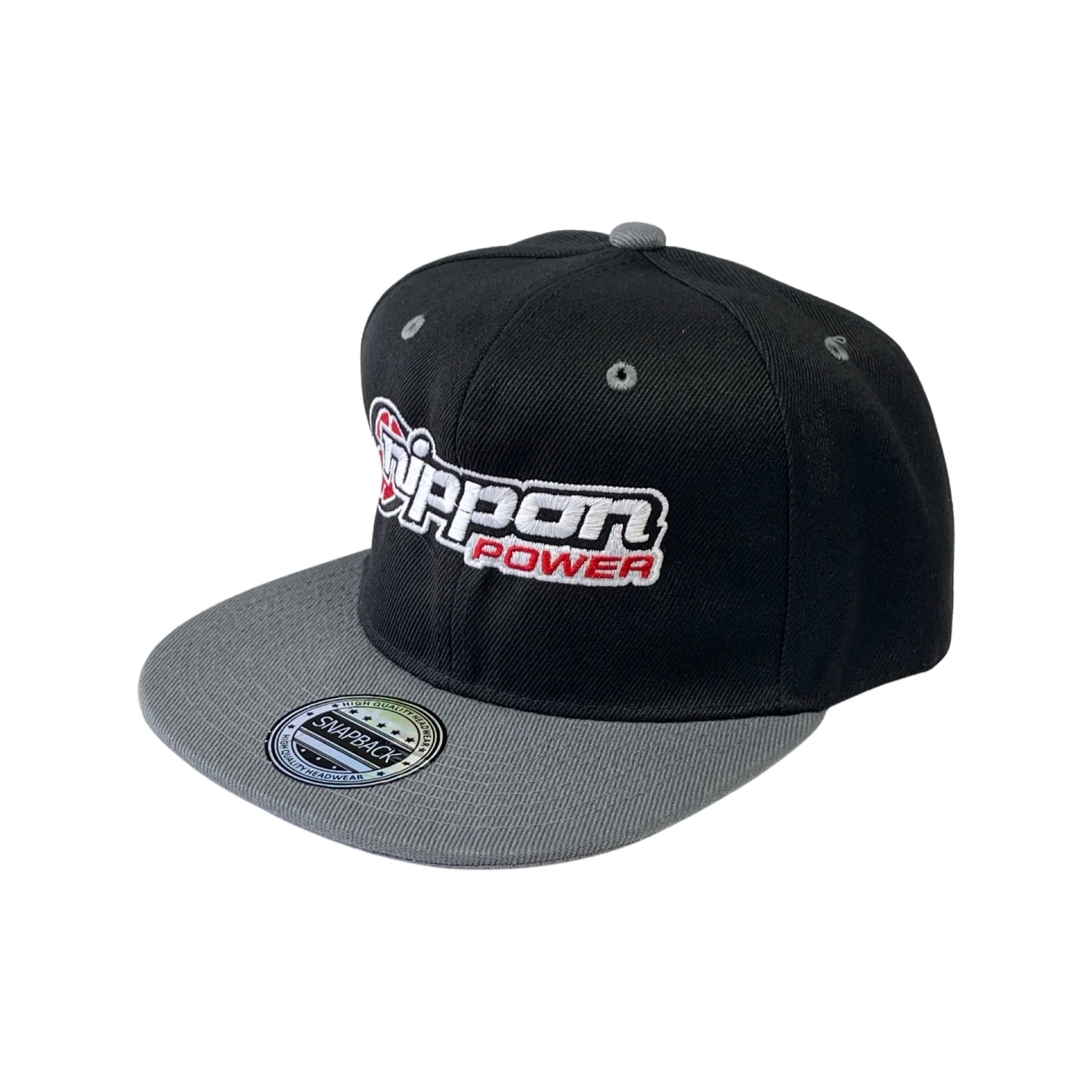 Nippon Power Logo Snap Back Cap - BLACK w/ GRAY BILL - CAP004