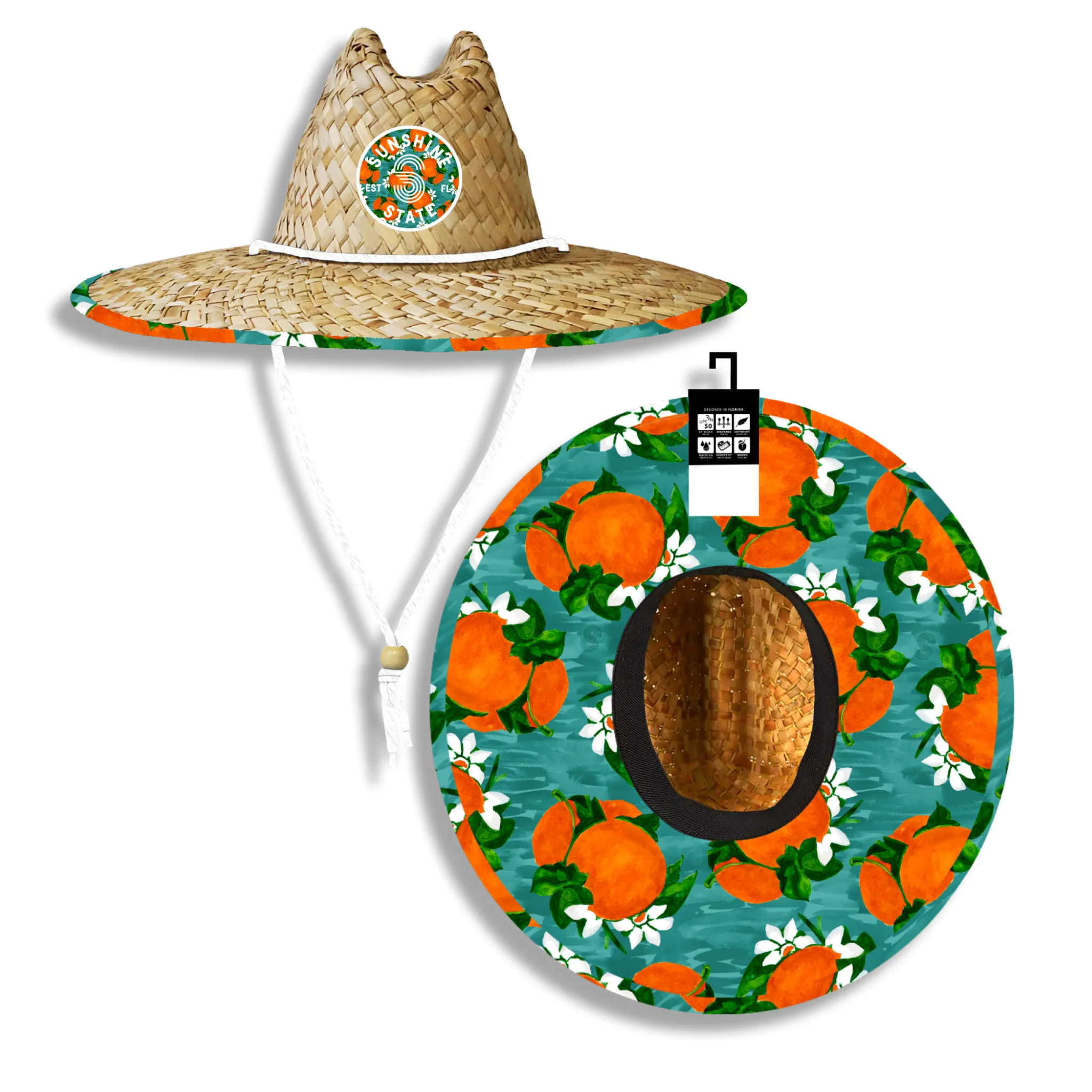 ORANGES STRAW HAT - ADULT FIT