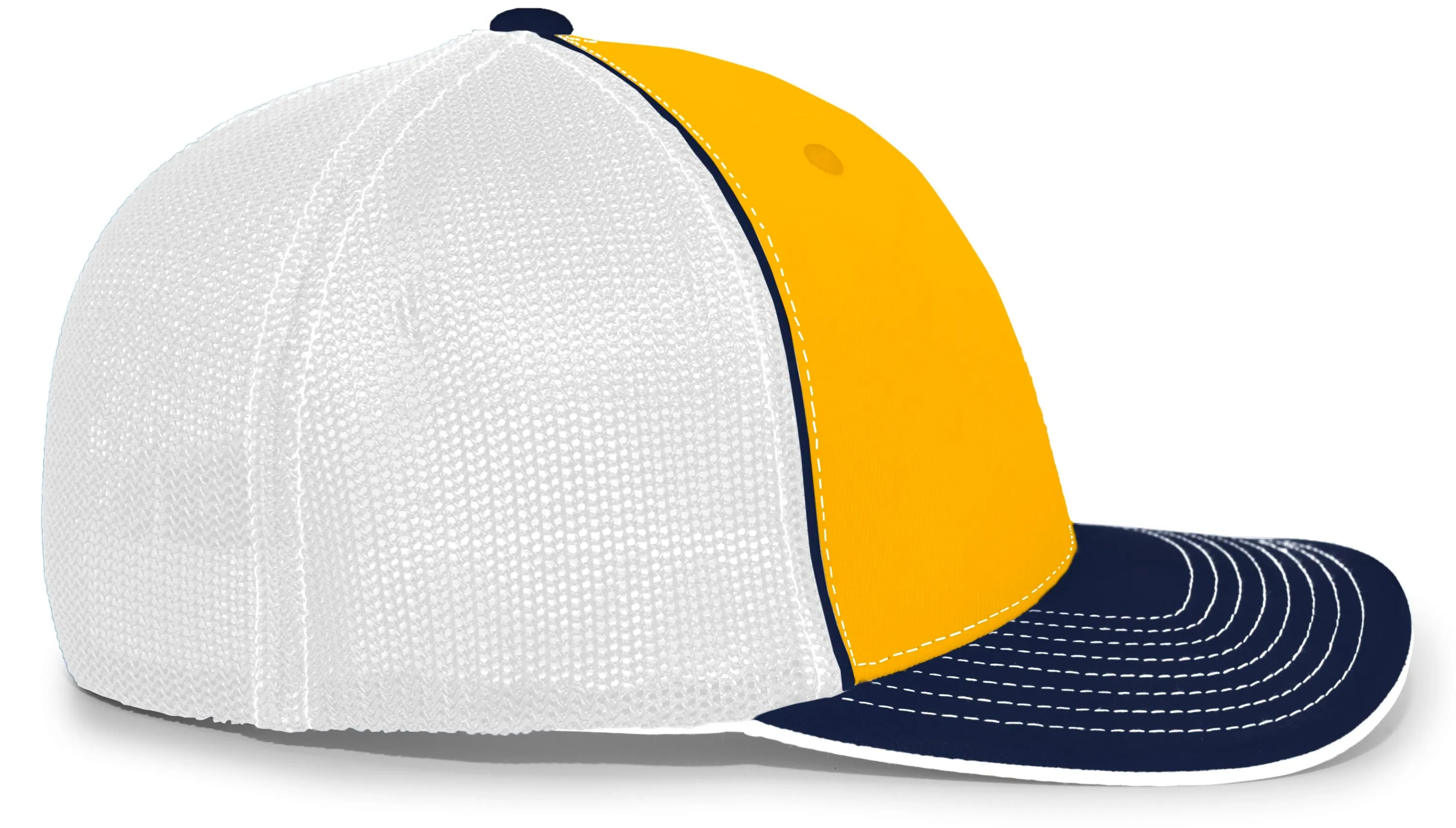 Pacific Headwear Trucker PacFlex Cap - Gold/White/Navy