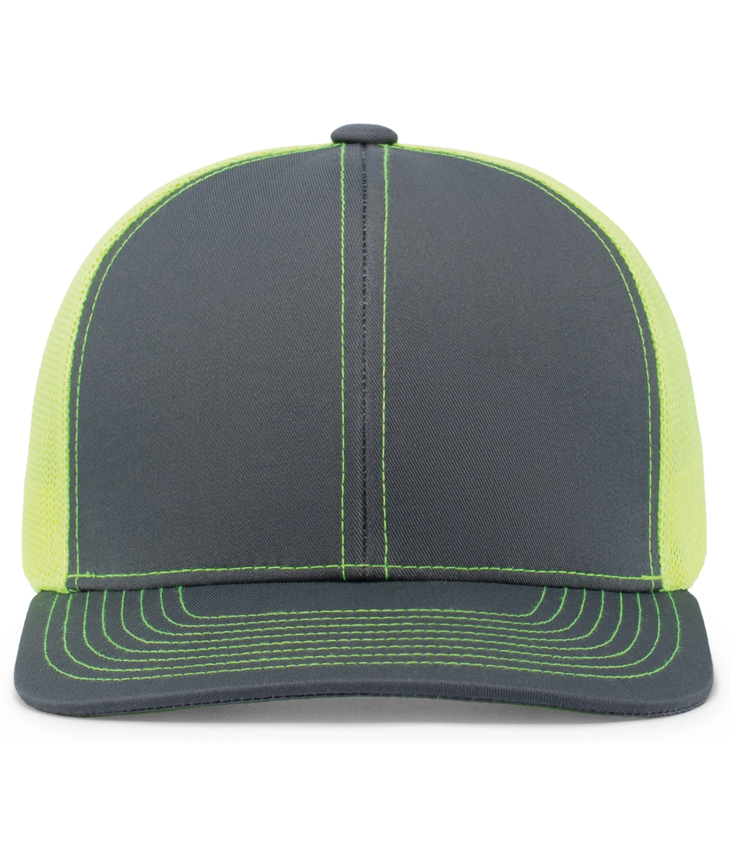 Pacific Headwear Trucker Snapback Cap - Graphite/Neon Yellow/Graphite