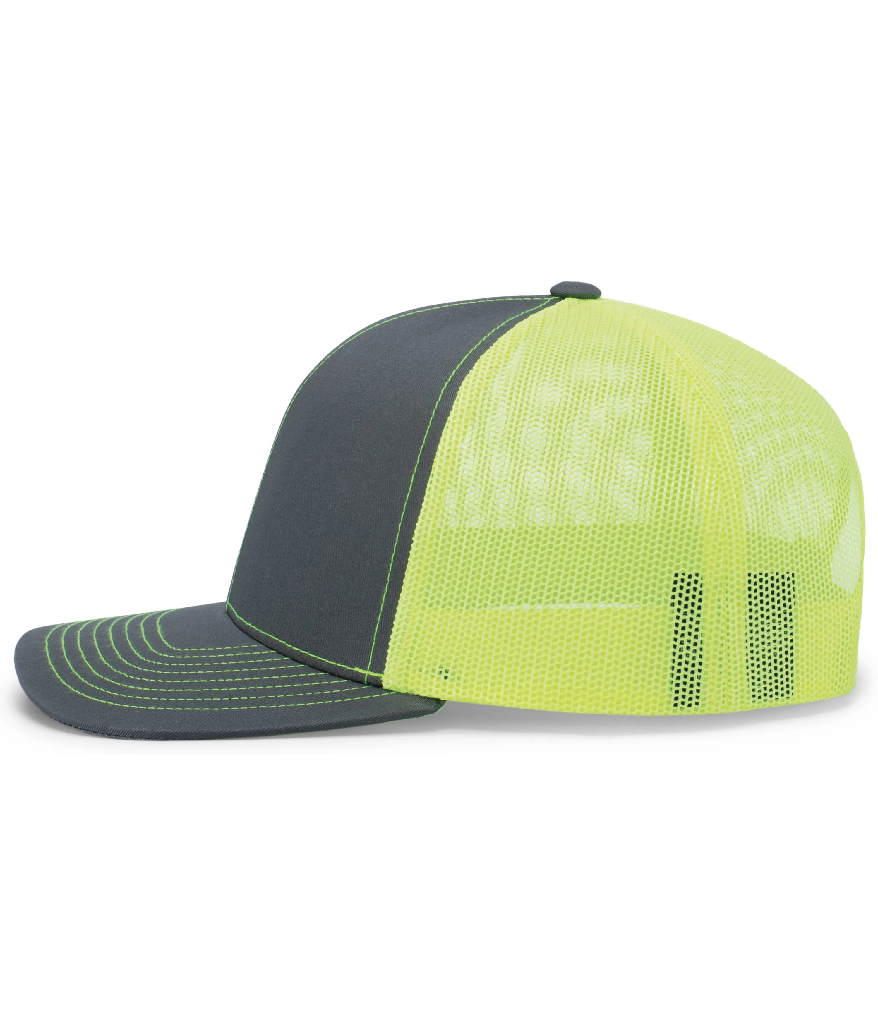 Pacific Headwear Trucker Snapback Cap - Graphite/Neon Yellow/Graphite