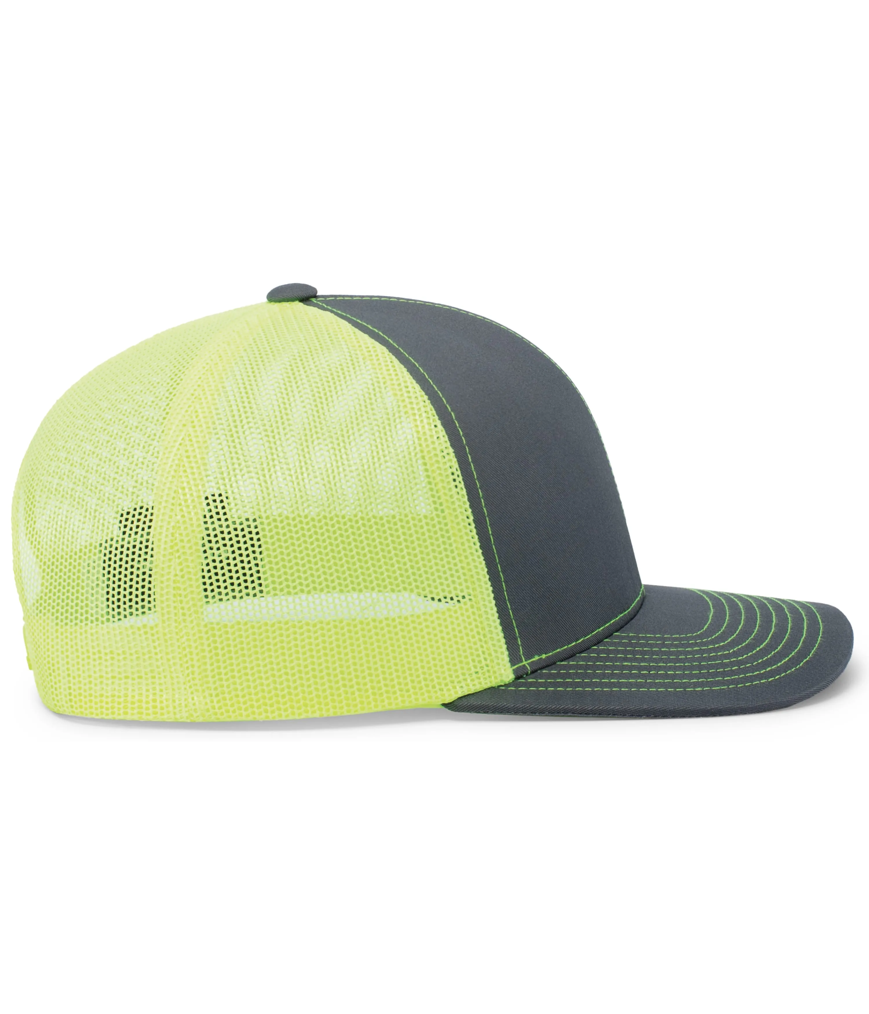 Pacific Headwear Trucker Snapback Cap - Graphite/Neon Yellow/Graphite