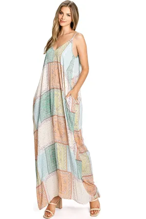 Patchwork Paisley Maxi Dress