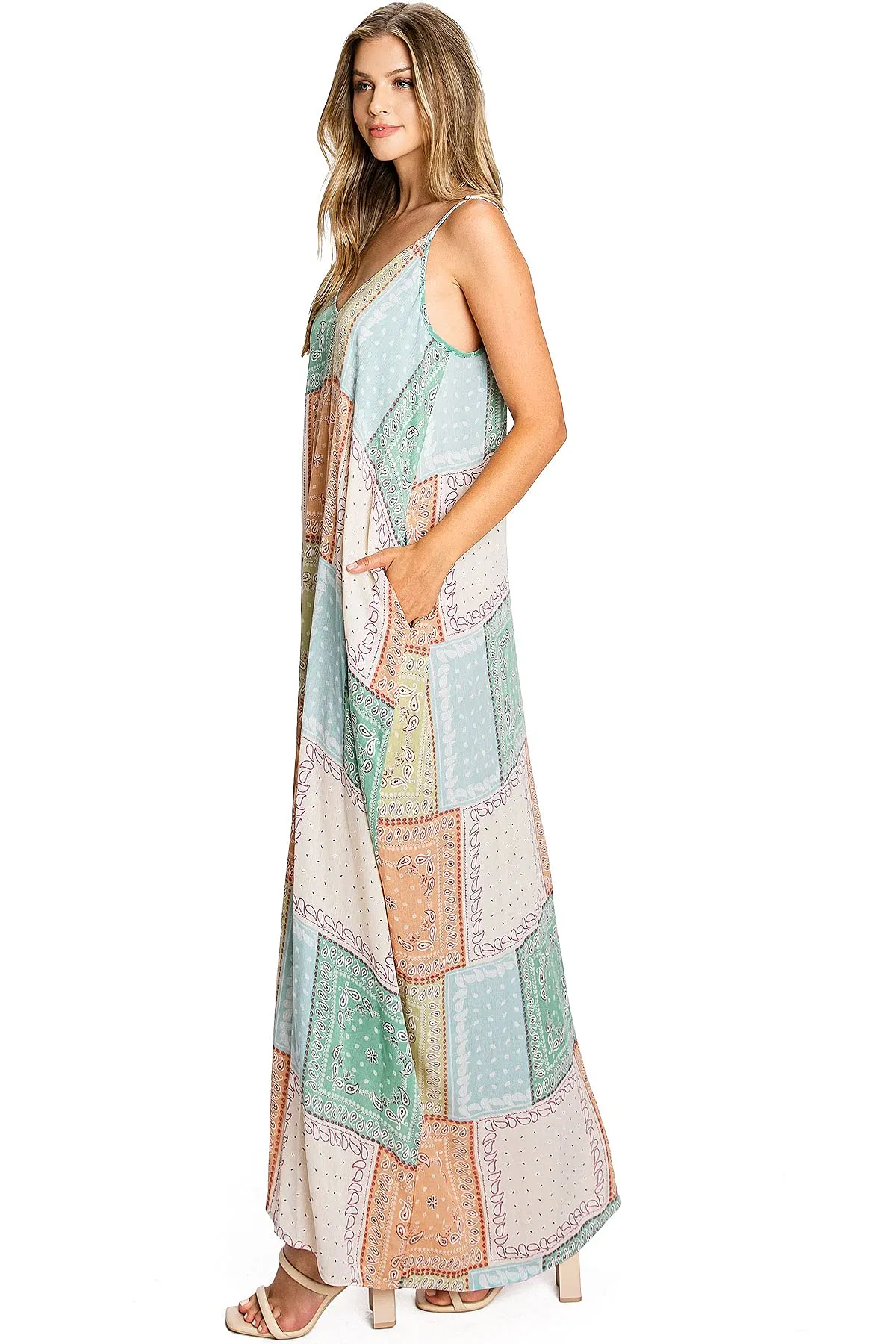 Patchwork Paisley Maxi Dress