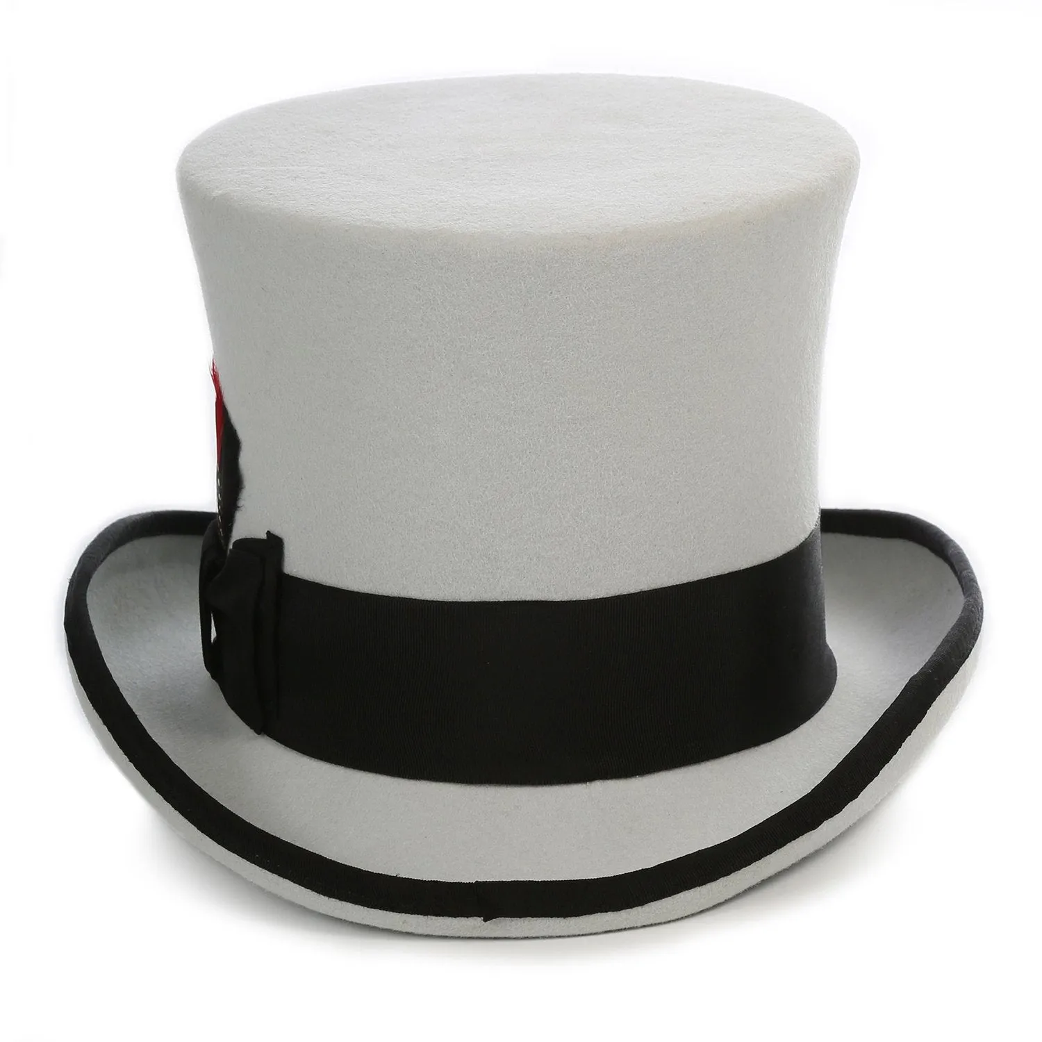 Premium Grey with Black Wool Top Hat