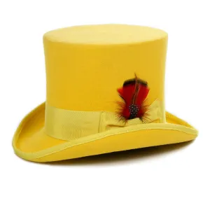 Premium Wool Yellow Victorian Top Hat