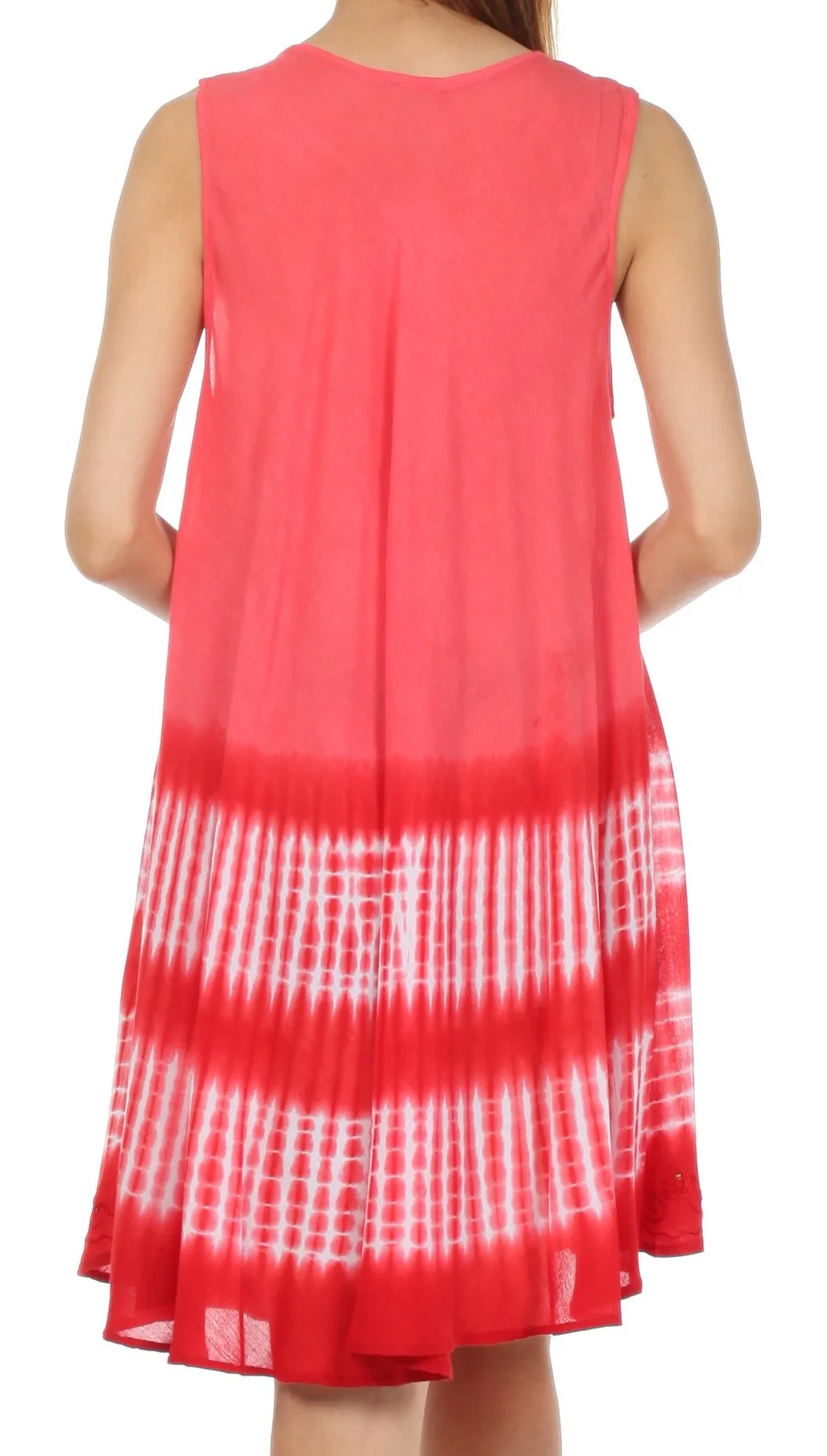 Sakkas Stripe Tie Dye Tank Sheath Dress / Cover Up