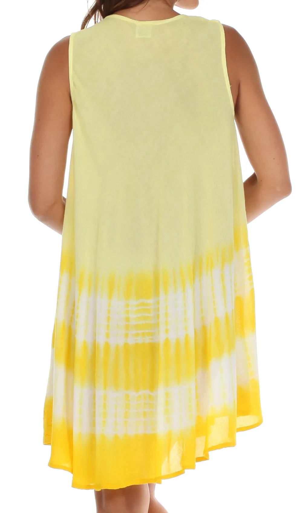 Sakkas Stripe Tie Dye Tank Sheath Dress / Cover Up