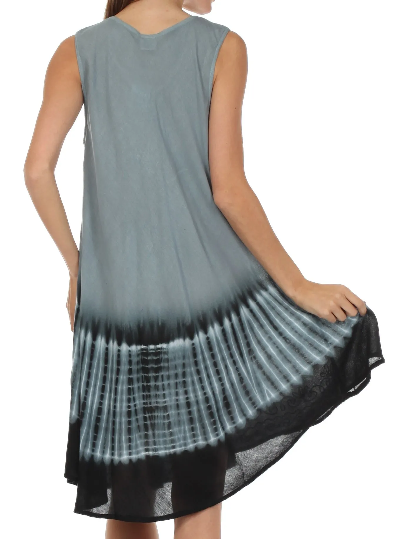 Sakkas Stripe Tie Dye Tank Sheath Dress / Cover Up