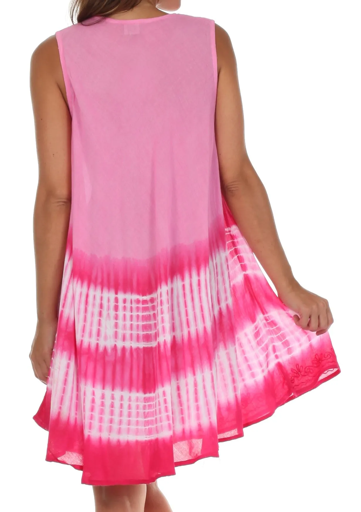 Sakkas Stripe Tie Dye Tank Sheath Dress / Cover Up