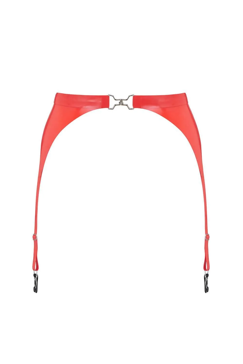 Scarlet Red Latex Garter Belt