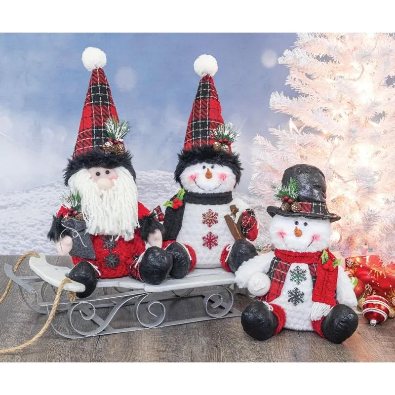 Scarlet Tartan Santa/Snowman Sitters