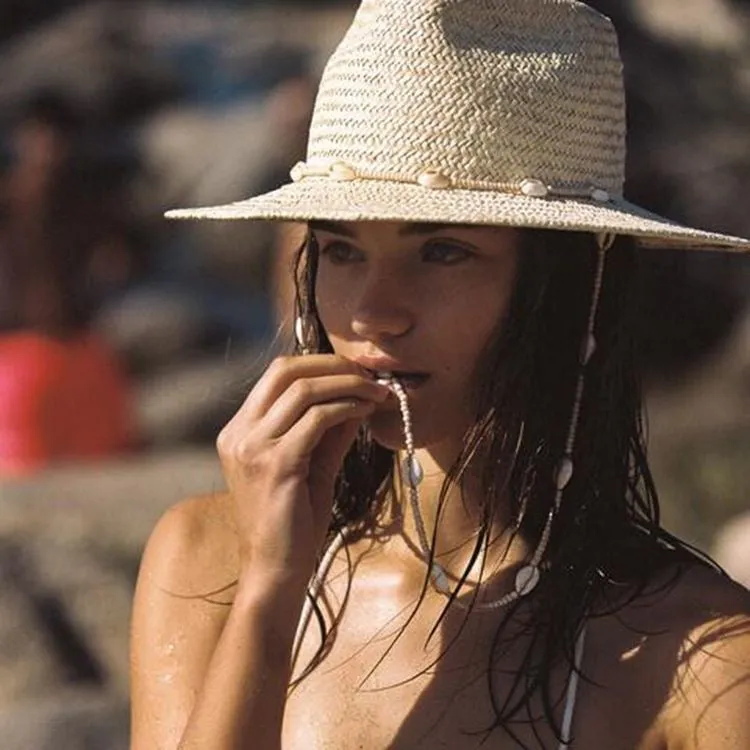 Seashells Fedora Straw Hat