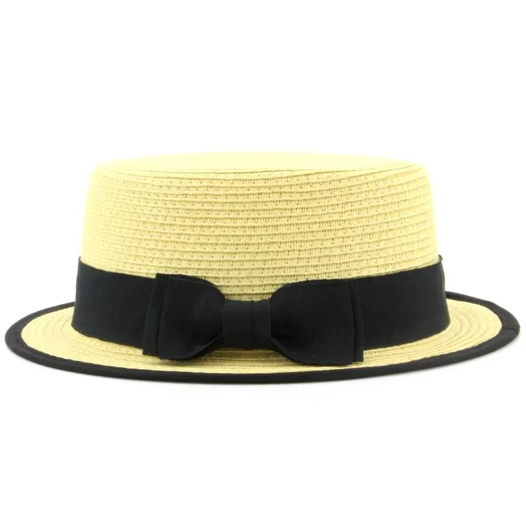 Short Brim Straw Paper Boater Hat