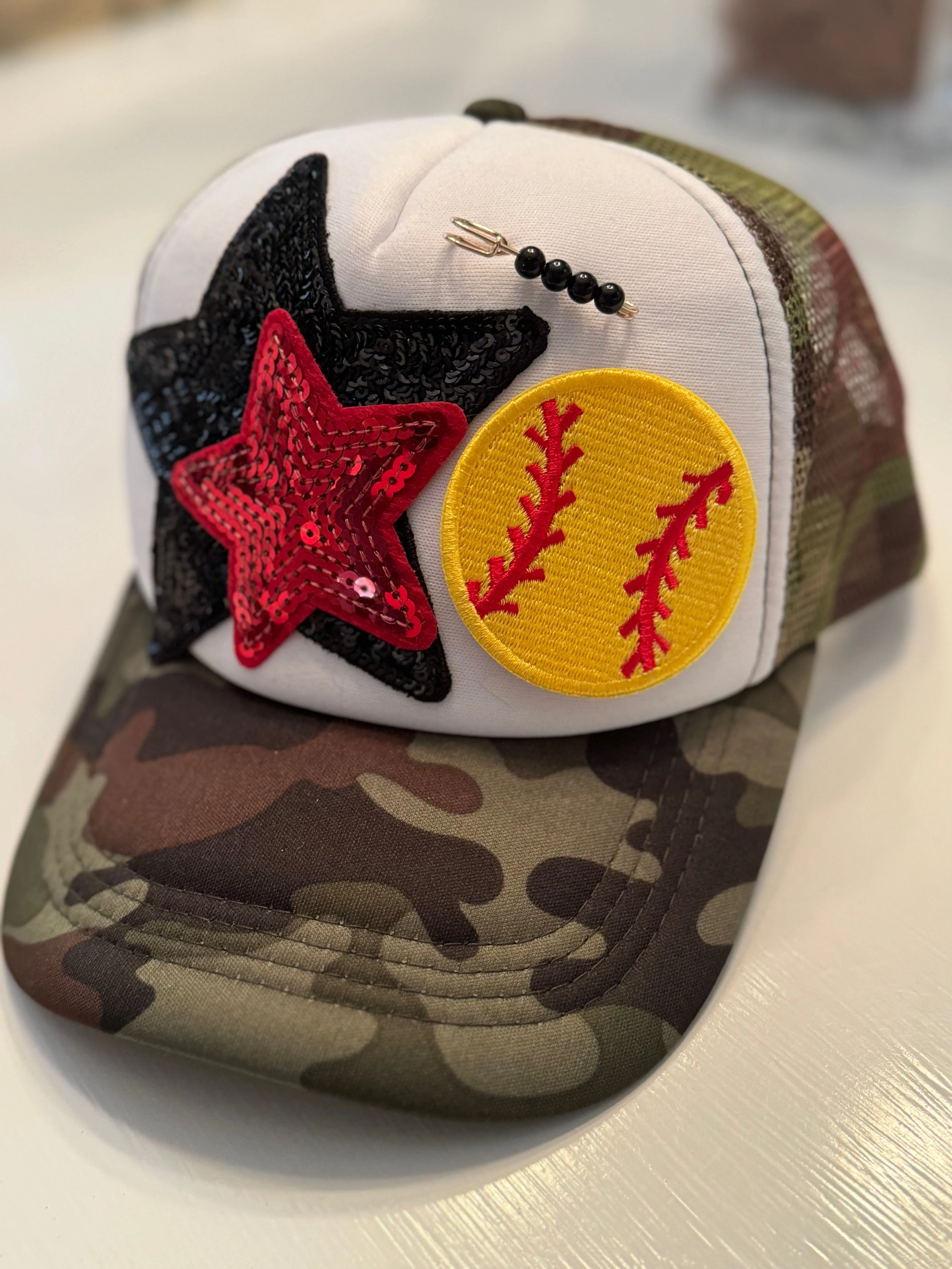 Softball Camo Trucker Hat