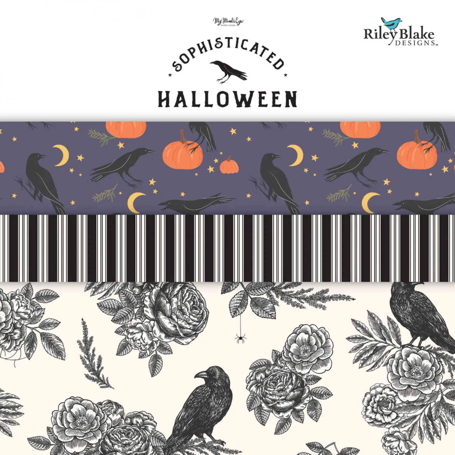 Sophisticated Halloween | Ticking Black by My Mind's Eye for Riley Blake | C14624-BLACK