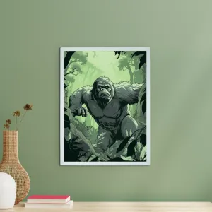 Sowpeace Harmony: Find Your Handcrafted Abstract Gorilla – Premium Indian-Inspired Canvas Art for Modern and Stylish Interiors