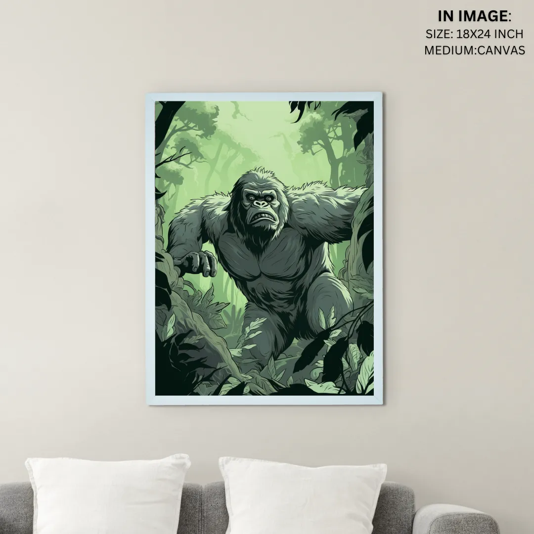 Sowpeace Harmony: Find Your Handcrafted Abstract Gorilla – Premium Indian-Inspired Canvas Art for Modern and Stylish Interiors