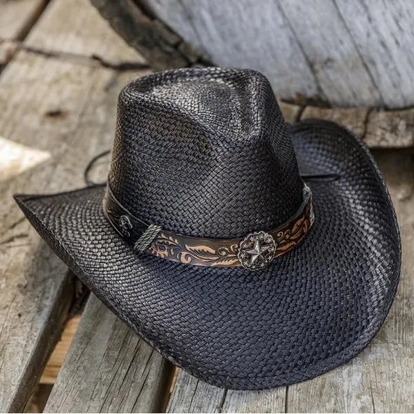 Stampede Men's Black Straw Western Hat - The Johnny Cash