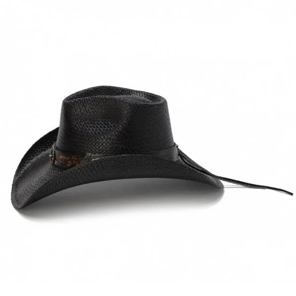 Stampede Men's Black Straw Western Hat - The Johnny Cash