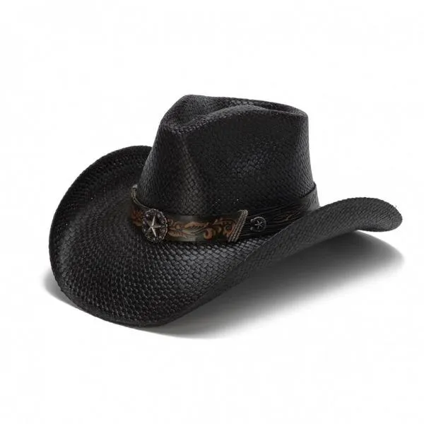 Stampede Men's Black Straw Western Hat - The Johnny Cash