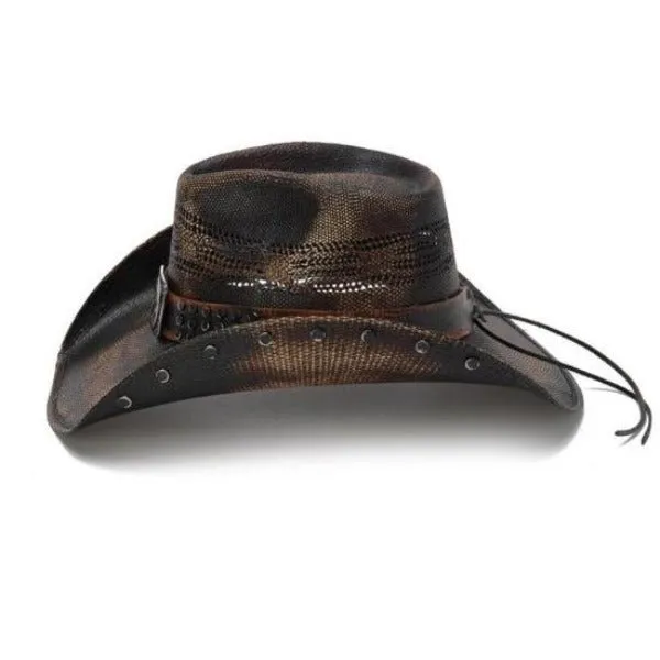 Stampede Men's Straw Cowboy Hat - The Black Star