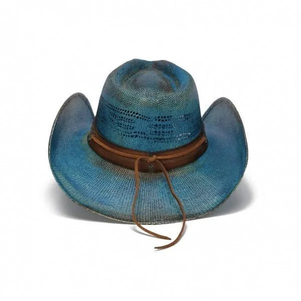 Stampede Women's Blue Straw Cowboy Hat - The Blue Rose