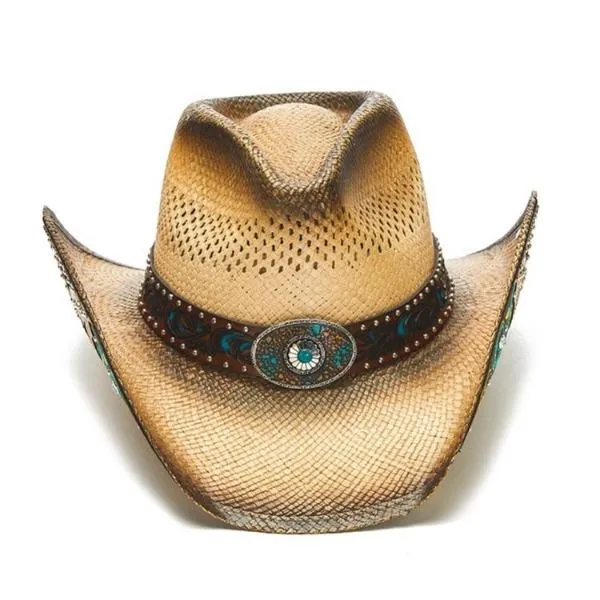 Stampede Women's Straw Vented Western Hat - The Clementine