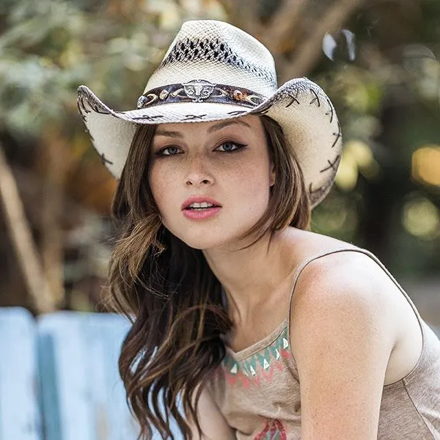 Stampede Women's Straw Western Hat - The Stitched