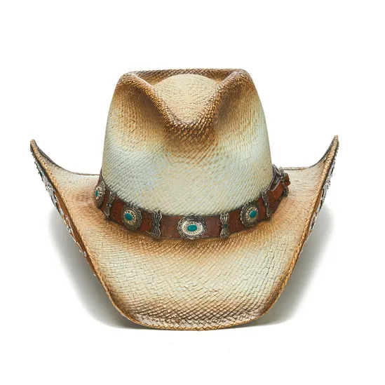 Stampede Women's Western Straw Cowboy Hat - Desperado Jewel Turquiose