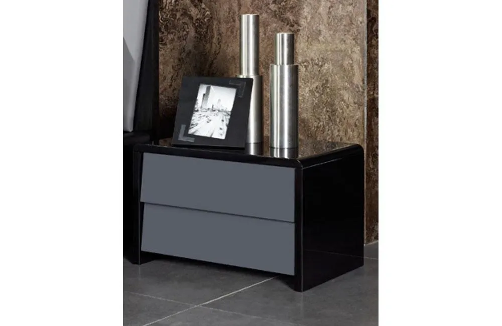 Stone Modern Gray & Black Nightstand