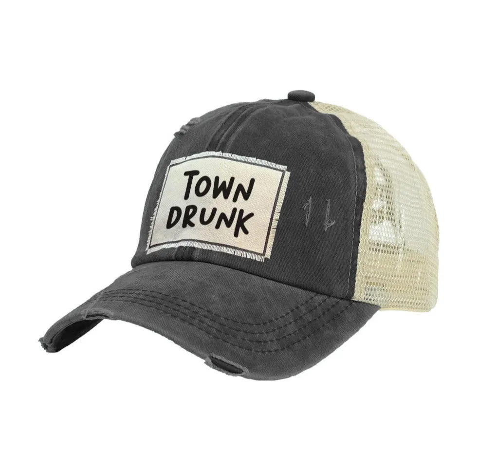 Town Drunk - Vintage Distressed Trucker Adult Hat