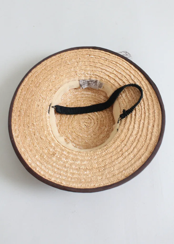 Vintage 1940s Lady Calvert Straw Boater Hat